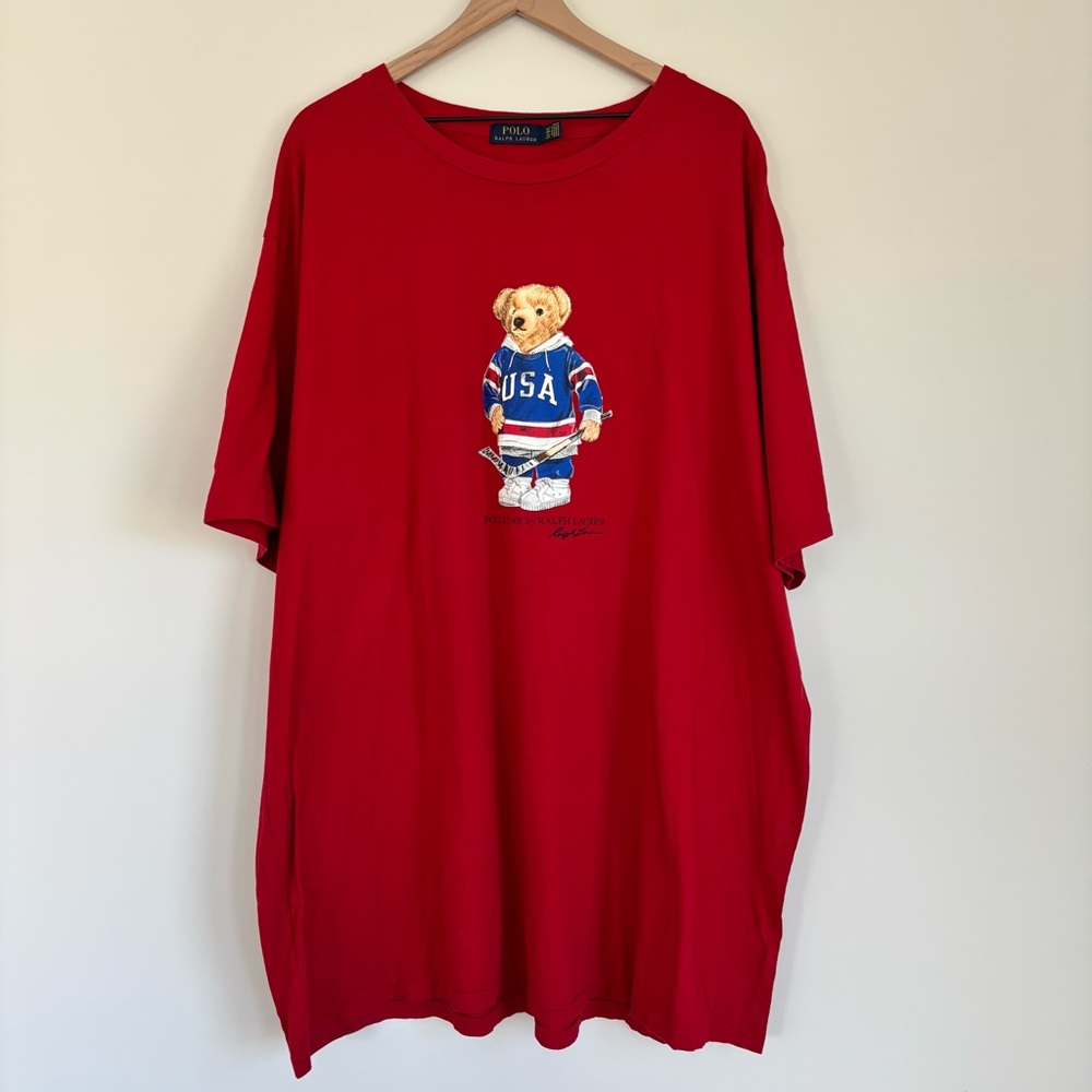 POLO Ralph Lauren USA Hockey Bear Red T-Shirt Olympics 3XLT